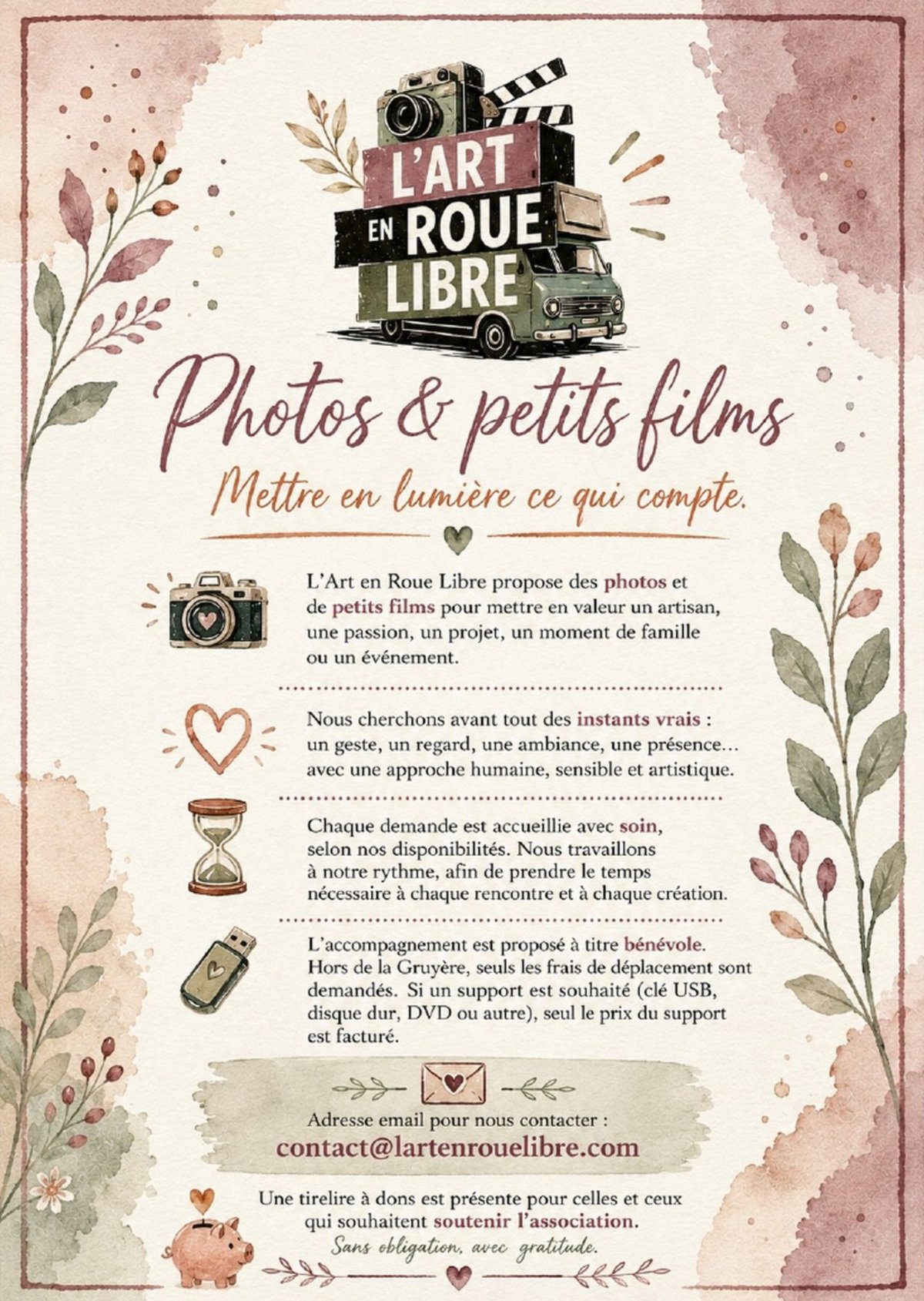 Flyer Photos et petits films - mettre en lumière ce qui compte